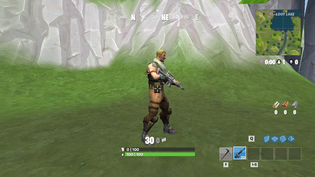 Character with a rifle near Loot Lake